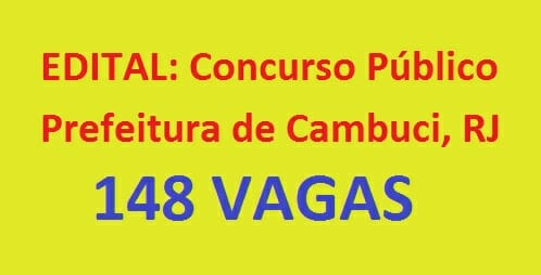 Concurso público da prefeitura de Cambuci RJ