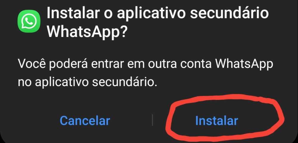 Instalar aplicativo secundário whatsapp