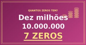 Dez milhões Tem Quantos Zeros?